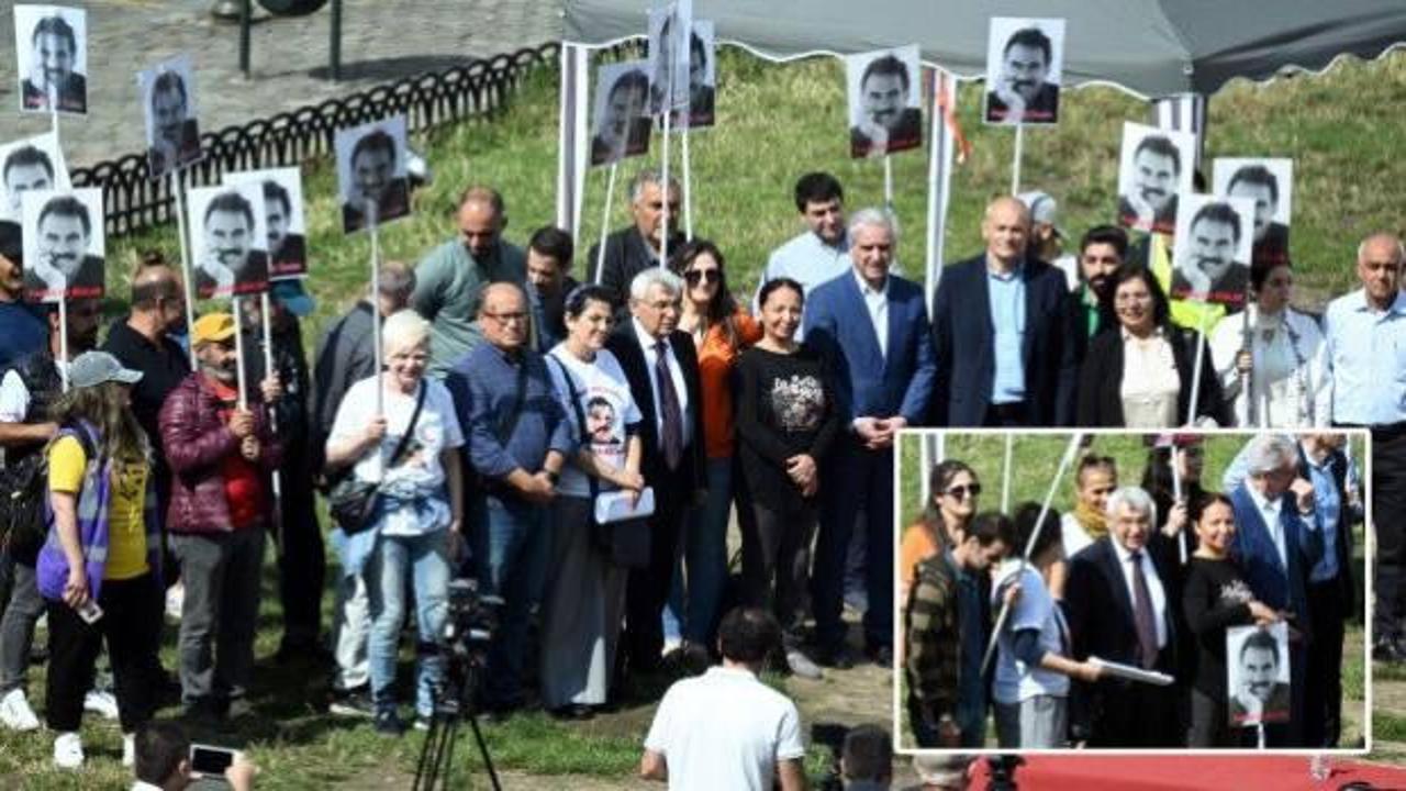 Terör elebaşları Brüksel'deki gösteride ortaya çıktı