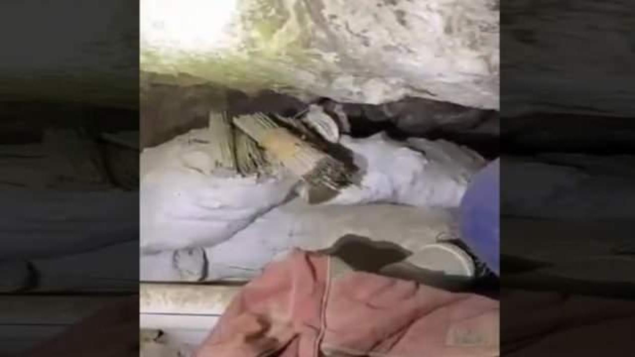 Teröristlere ait mağarada silah ve mühimmat ele geçirildi