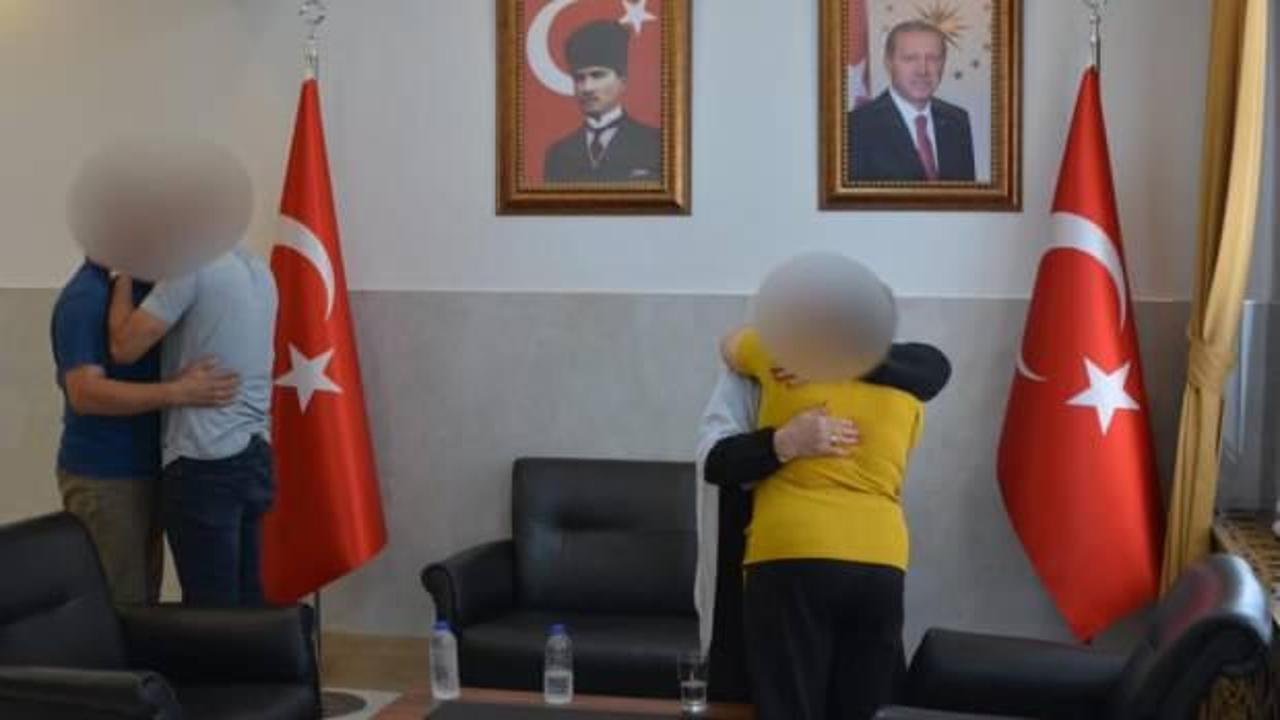 Teslim olan 2 terörist aileleriyle buluşturuldu