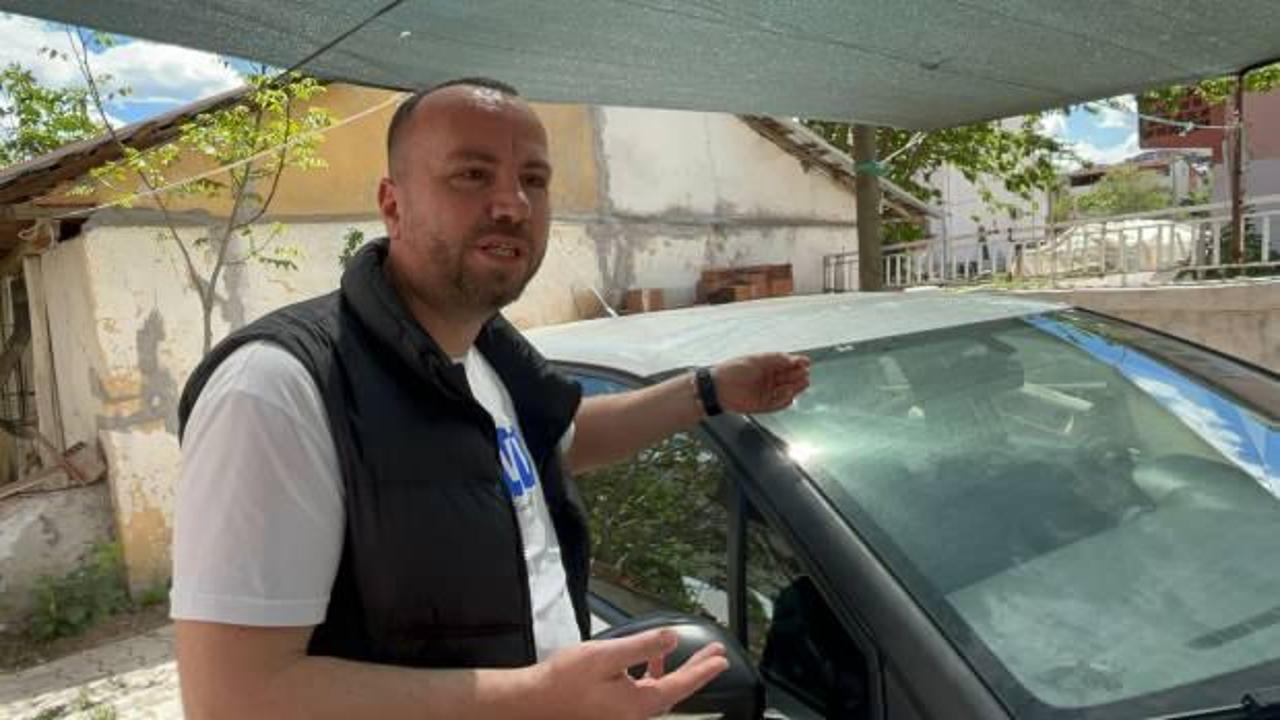 Tokat’ta park halindeki otomobile yorgun mermi isabet etti