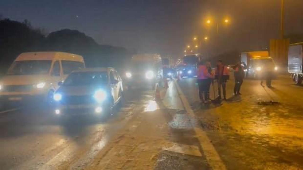 Trafiği kilitleyen kaza! Edirne yönünde tüm şeritler kapatıldı