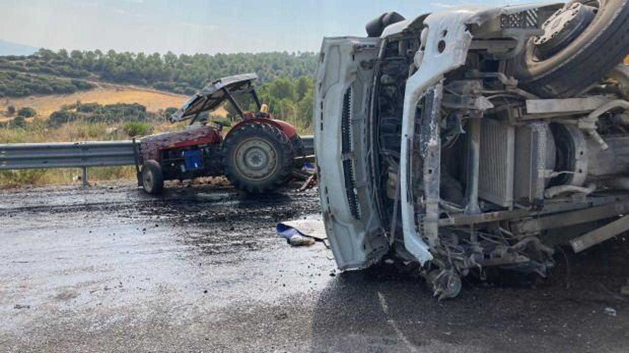 Traktör 300 metre sürüklendi... Manisa'da feci kaza: 1 ölü 4 yaralı