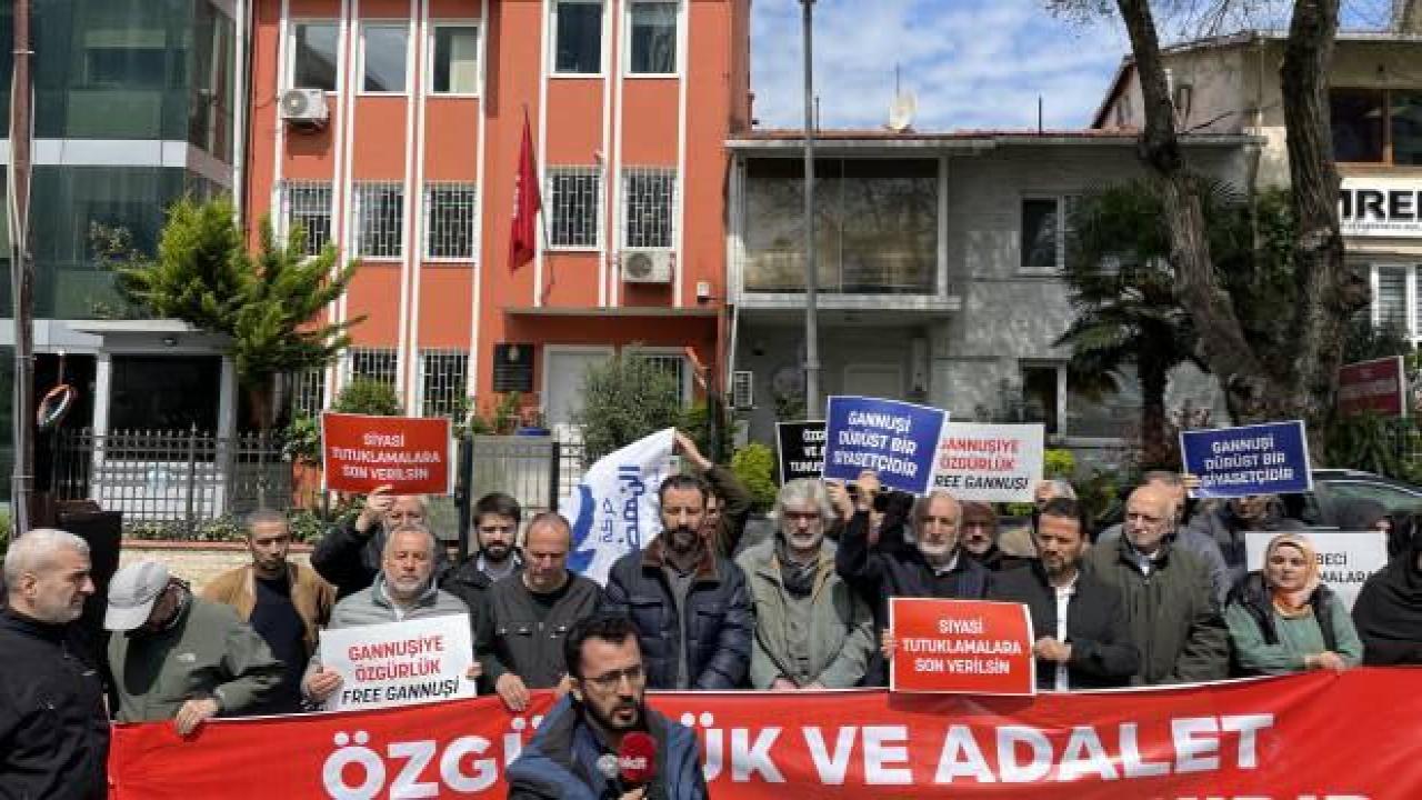 Tunus'un İstanbul Başkonsolosluğu önünde Raşid el-Gannuşi protestosu