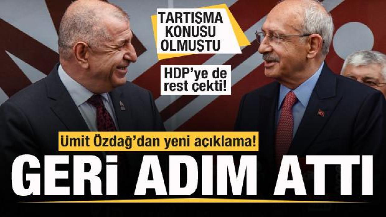 Ümit Özdağ'dan yeni açıklama! Geri adım attı