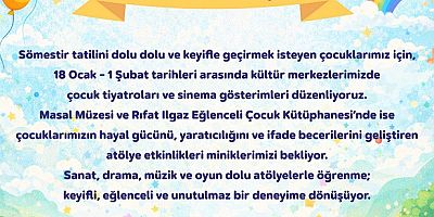 Yarıyıl Tatili Kartallı Çocuklar İçin Şenliğe Dönüşüyor