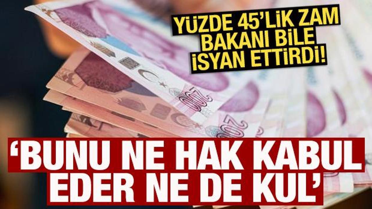 Yüzde 45'lik zam bakanı bile isyan ettirdi! ‘Bunu ne Hak kabul eder ne de kul’