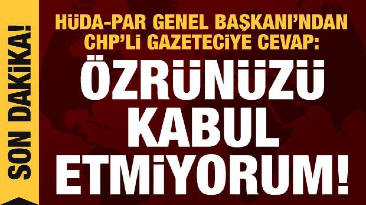 Zekeriya Yapıcıoğlu'ndan CHP'li gazeteciye: Özrünüzü kabul etmiyorum!