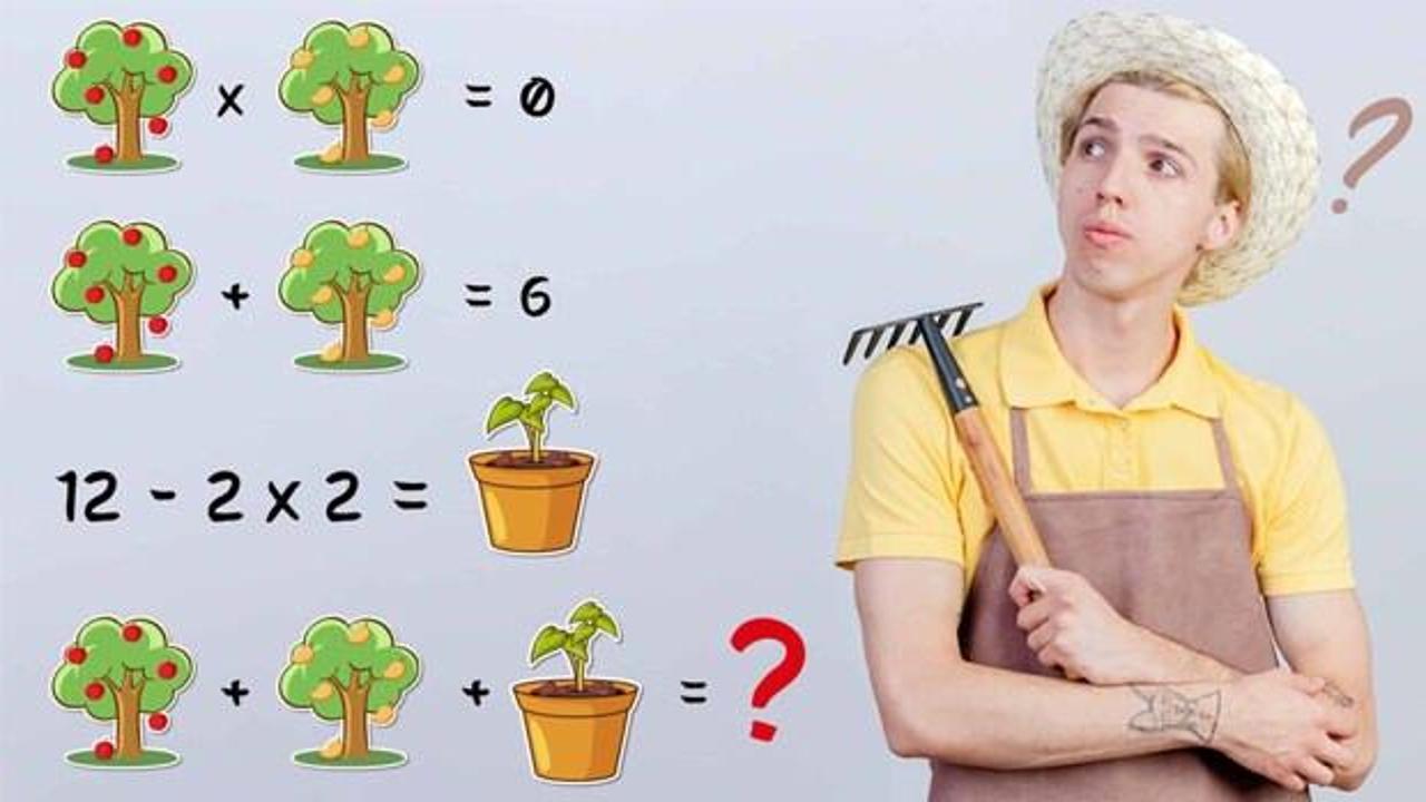 Zihninizi uyandıracak matematik denklem bulmacası: Tüm nesnelerin sayısal değerlerini belirleyin ve denklemin çözümüne 10 saniyeden önce ulaşın!