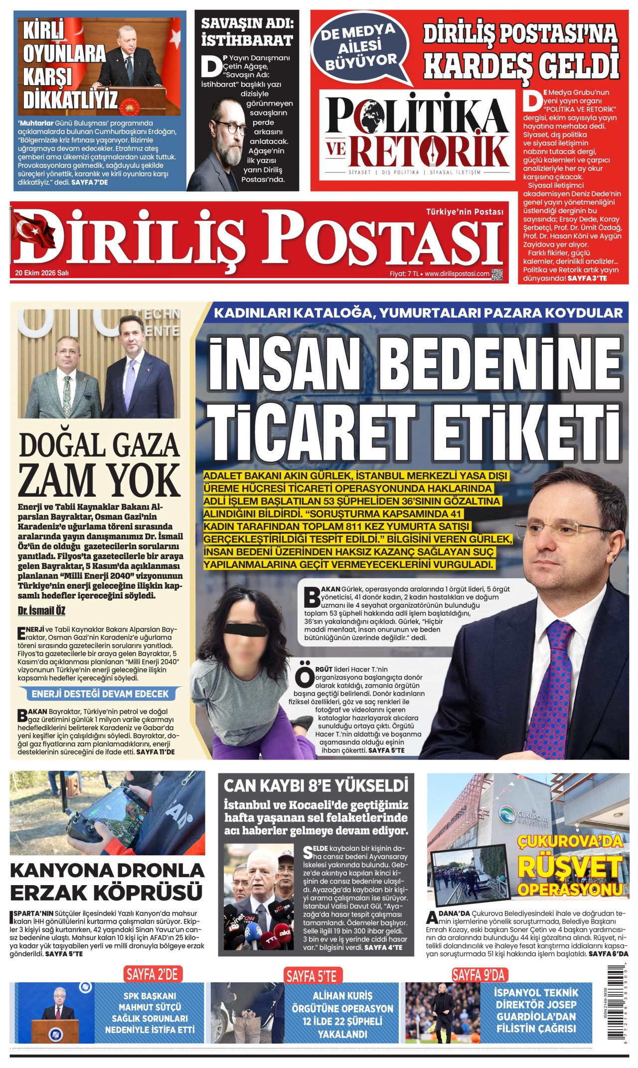 Diriliş Postası Gazetesi gazetesi manşeti
